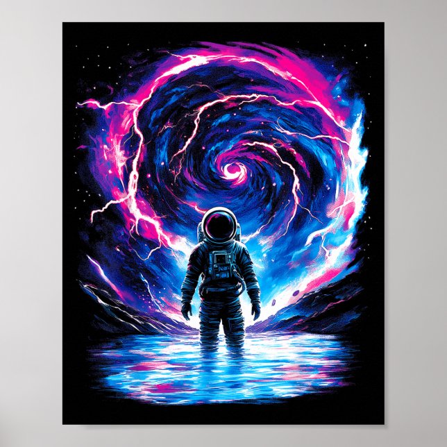 Affiche Astronaut Cosmic Outer Space Galaxy Science  (Devant)