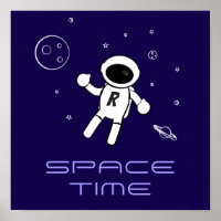 Astronaut dans l'espace - Art en violet, noir et b