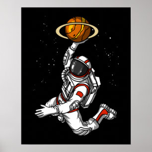 Affiche Astronaut de basket-ball Planète spatiale Cosmique