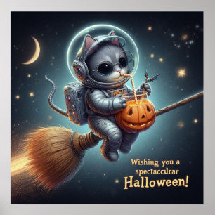 Affiche Astronaut de chat cosmique : Aventure magique et s