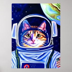 Affiche Astronaut de chat dans l'espace