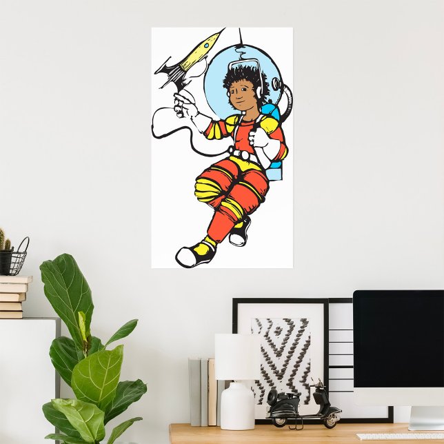 Affiche Astronaut fille (Créateur téléchargé)