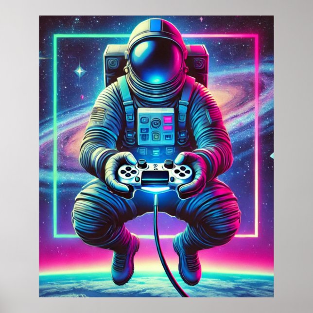 Affiche Astronaut Gamer (Devant)