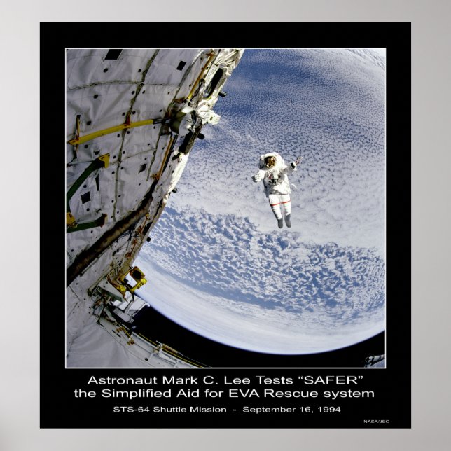 Affiche Astronaut Mark C. Lee Tests "SAFER" Rescue System (Devant)