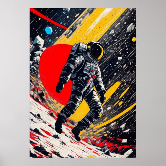 Affiche Astronaut perdu dans l'espace extra-atmosphérique (Devant)