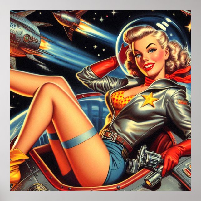Affiche Astronaut Pin-up (Devant)
