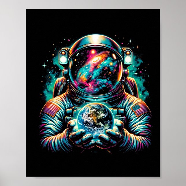 Affiche Astronaut Planètes Astronaut Science Espace Cosmiq (Devant)
