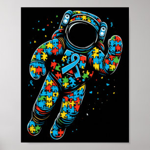 Affiche Astronaut Puzzle Sensibilisation sur l'autisme Fem