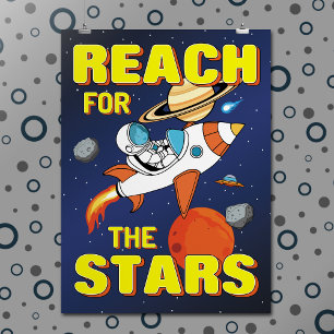 Affiche Astronaut Rocket Citation Inspirante Espace