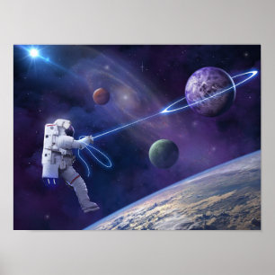 Affiche Astronaut saturn