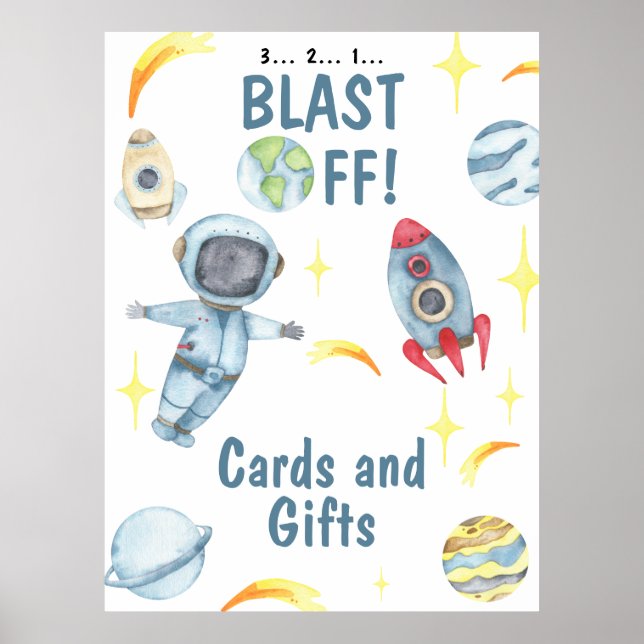 Affiche Astronaut Space Anniversaire Cartes et cadeaux (Devant)