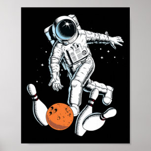 Affiche Astronaut Space Bowling Cool Astronaut Bowling Lov