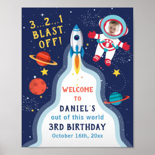 Affiche Astronaut Space Rockship Photo Anniversaire