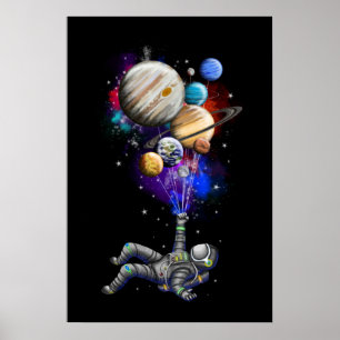 Affiche Astronaut Traveling the Solar System