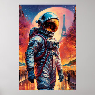 Affiche astronaute à Paris