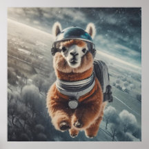 Astronaute Alpaga dans l'Espace Animal Surréaliste