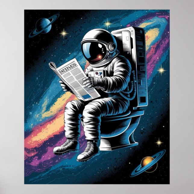 Affiche Astronaute aux toilettes (Devant)