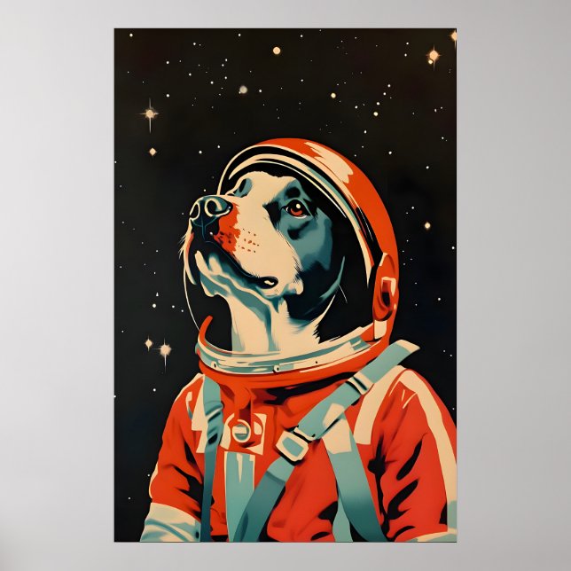 Affiche Astronaute Cane Corso, Cane Corso Rétro (Devant)
