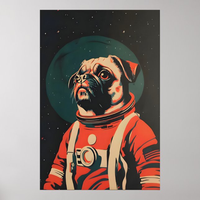 Affiche Astronaute Carlin, Impression Rétro Carlin (Devant)