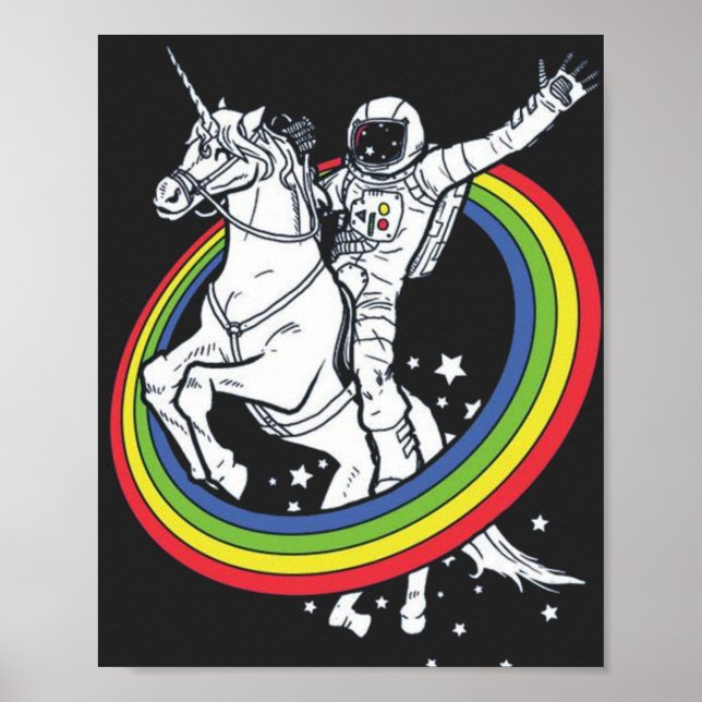 Affiche Astronaute chevauchant une licorne  (Devant)