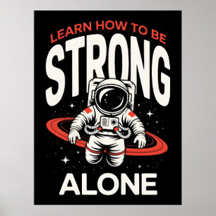 Affiche Astronaute dans l'espace explorant l'univers infin