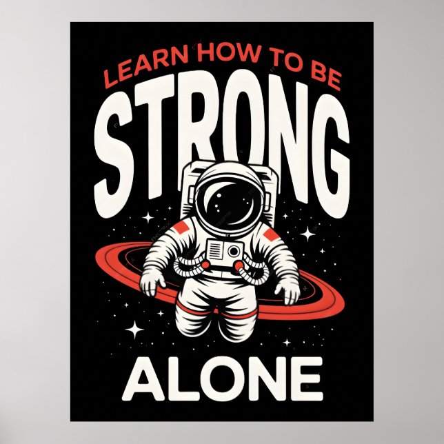 Affiche Astronaute dans l'espace explorant l'univers infin (Devant)