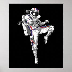 Affiche Astronaute de Muay Thai