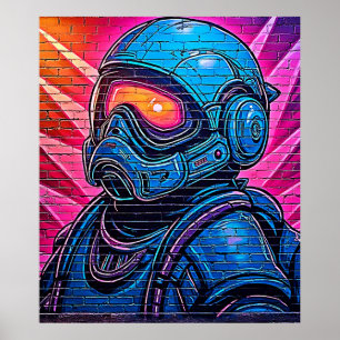 Affiche Astronaute de Neon Cyberpunk