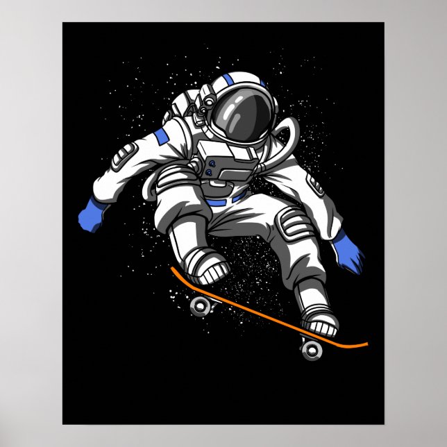 Affiche Astronaute du patinage Skateboard Espace cosmique (Devant)