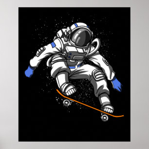 Affiche Astronaute du patinage Skateboard Espace cosmique