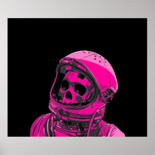 Affiche Astronaute du squelette rose