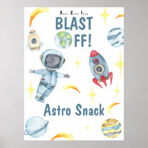 Affiche Astronaute Espace Anniversaire Astro Snack