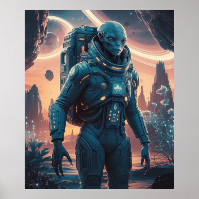 Affiche Astronaute Extraterrestre (Devant)