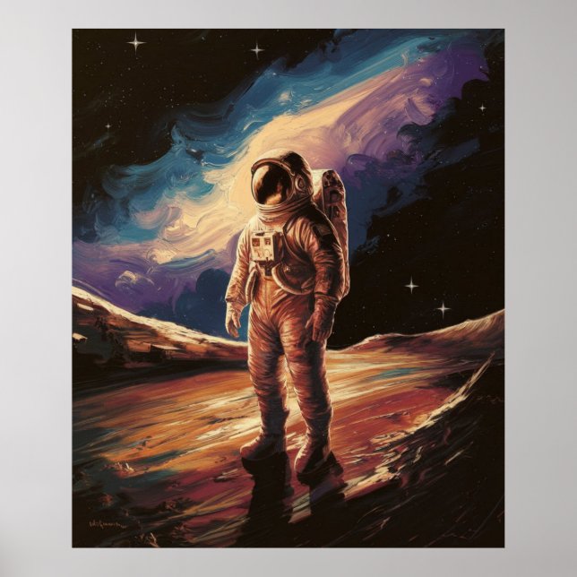 Affiche Astronaute Huile sur Toile (Devant)