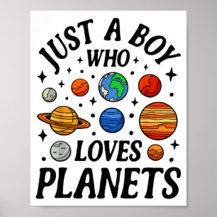 Affiche Astronaute Juste Un Garçon Qui Aime Les Planètes S