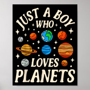 Affiche Astronaute Juste Un Garçon Qui Aime Les Planètes S