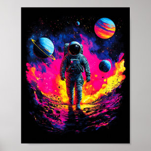Affiche Astronaute marchant dans l'explorateur de l'espace