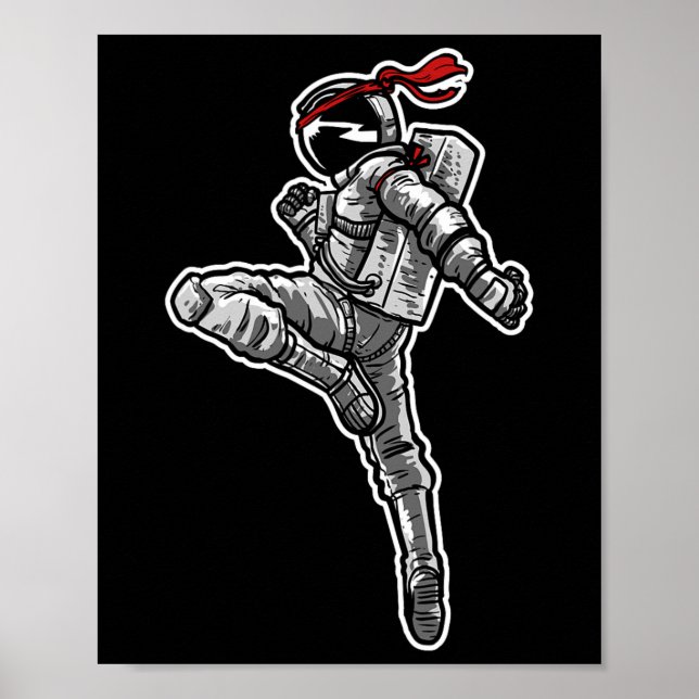 Affiche Astronaute Muay Thai Boxe Karaté Kickboxing  (Devant)