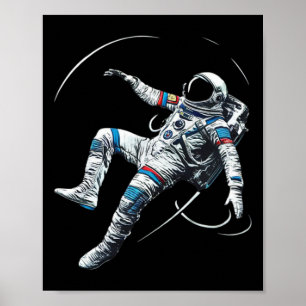 Affiche Astronaute Muay Thai Boxe Karaté Kickboxing Marti