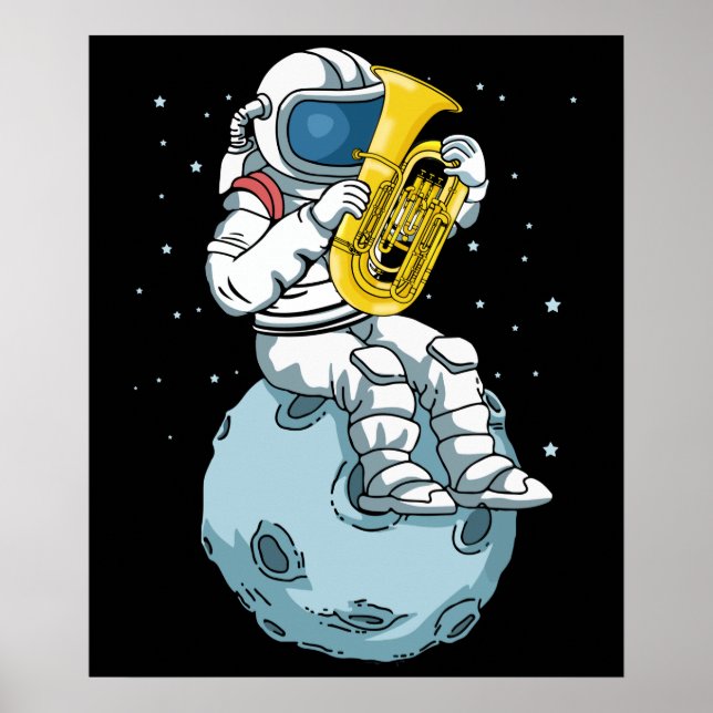 Affiche Astronaute Tuba Player Music Venin Kids Groupe Tub (Devant)