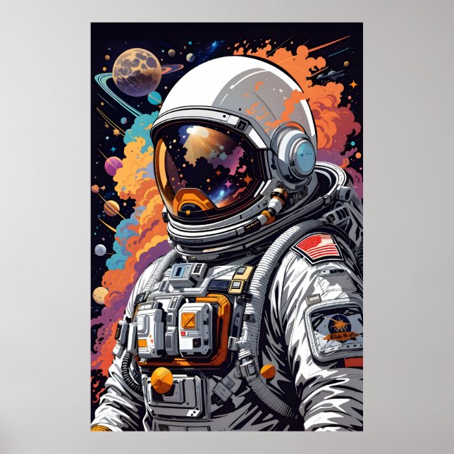 Affiche Astronautes Dans L'Espace (Devant)