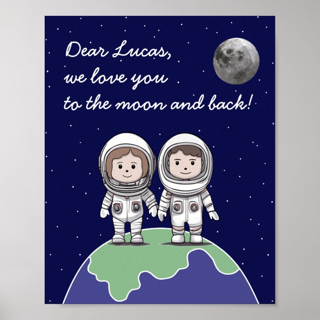 Affiche Astronautes parents avec des couleurs atténuées pa (Devant)