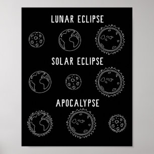 Affiche Astronomie de l'Apocalypse d'Éclipse solaire lunai
