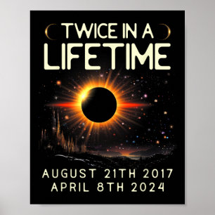 Affiche Astronomie Éclipse Solaire Deux Fois Au Cours De L