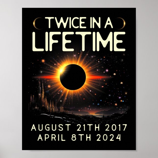 Affiche Astronomie Éclipse Solaire Deux Fois Au Cours De L (Devant)