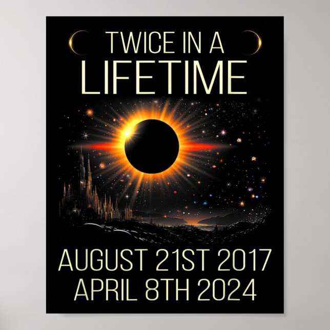 Affiche Astronomie Éclipse Solaire Deux Fois Au Cours De L (Devant)