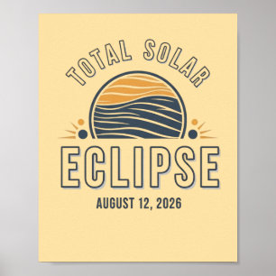 Affiche Astronomie Éclipse solaire totale 2026 Totalité Ao