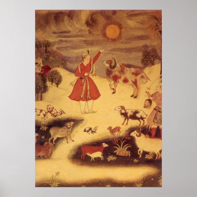 Affiche Astronomie vintage, Art céleste d'Asie antique (Devant)