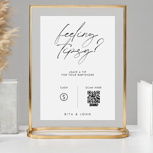 Affiche Astuce Venmo moderne Votre barman Mariage Connexio (Créateur téléchargé)