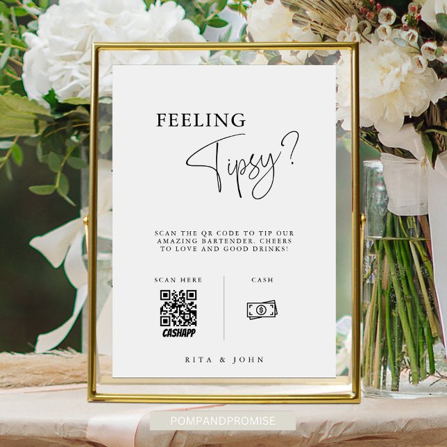 Affiche Astuce Venmo moderne Votre barman Mariage Connexio (Créateur téléchargé)